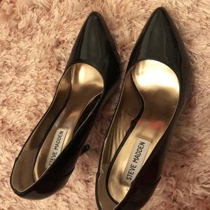 Steve madden shiny black heels size 6.5